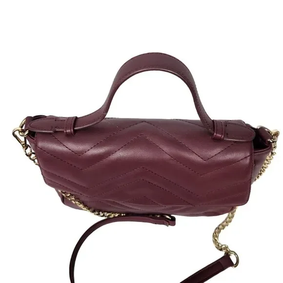 Summer & Rose Crossbody Bag Burgundy Top Handle - Picture 8 of 10